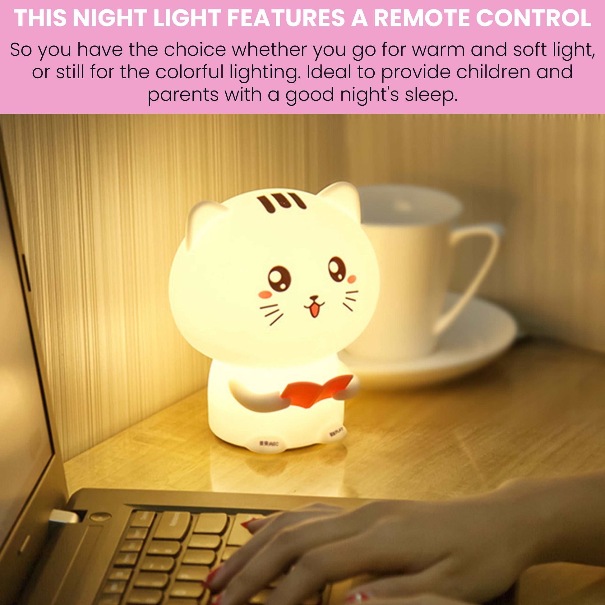 Cat-shaped Kids Night Light for Cozy Nights and Magical Dreams